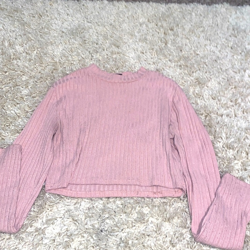 pink crop top sweater